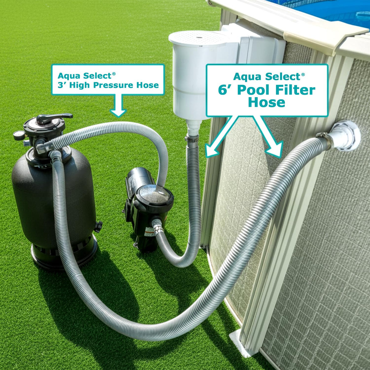 Aqua Select replacement hose helps prevent leaks and protect pool equipment.