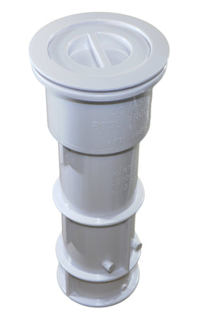 AquaStar sleeve detail on white 7in stand for deck installations.