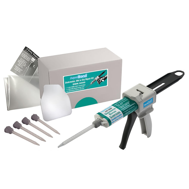 AQUABOND underwater epoxy kit bottle for submerged pool repairs