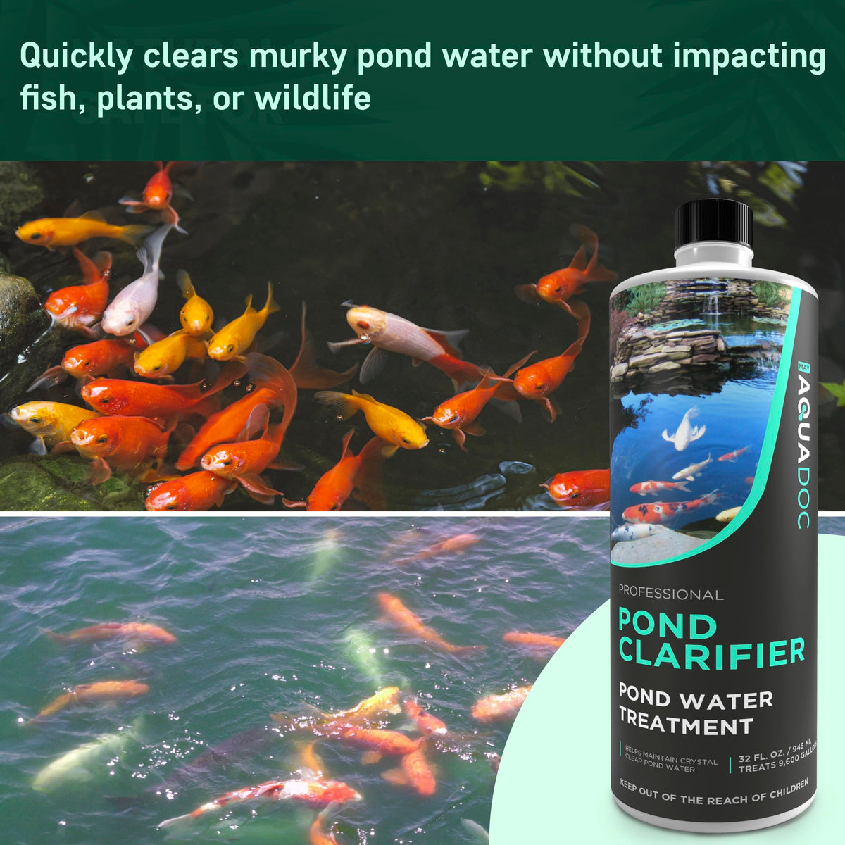 AquaDoc packaging close-up featuring enzyme formula and easy-to-use label.