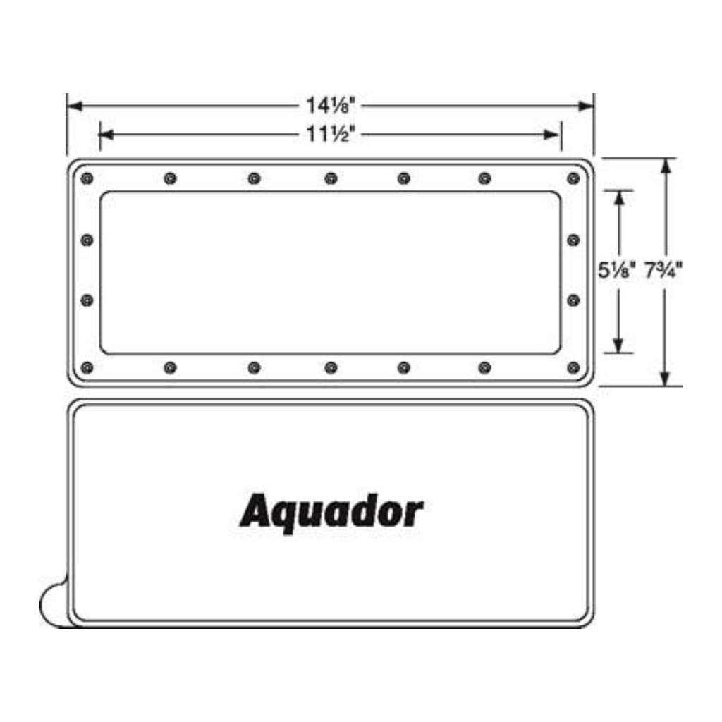 Aquador winter skimmer closure plate installed protecting against freeze damage.