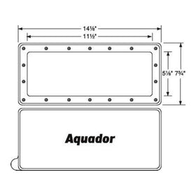 Aquador winter skimmer closure plate installed protecting against freeze damage.