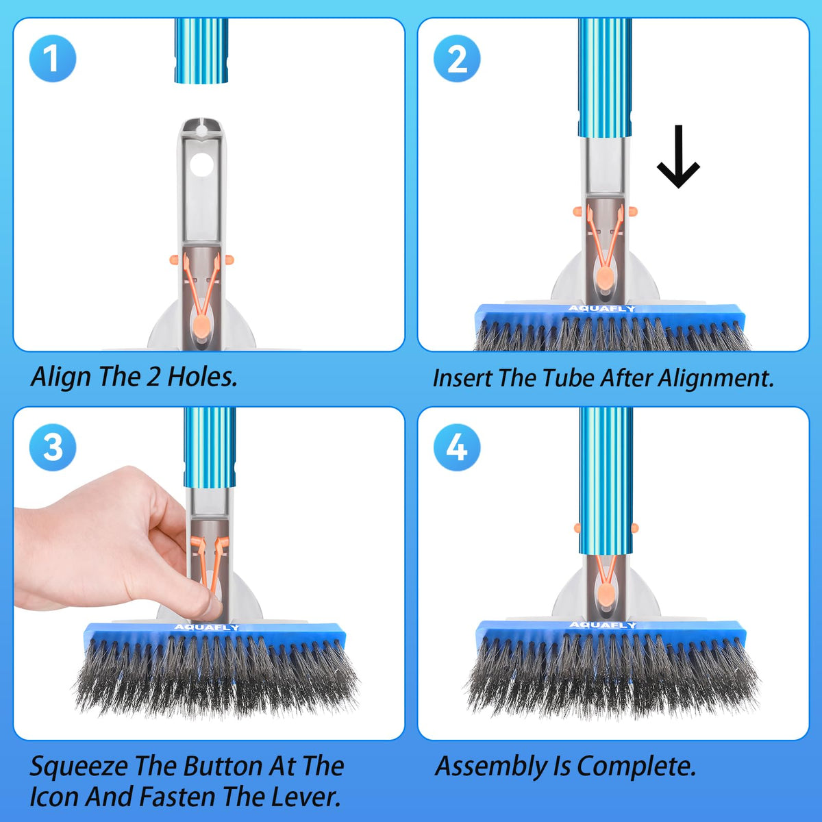 AQUAFLY heavy-duty deck brush for patios and driveways