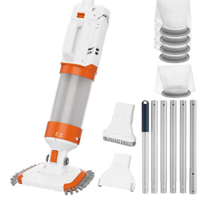 AQUAFYSH cordless pool vacuum suction demonstrates powerful cleaning performance.