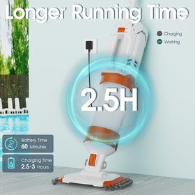 AQUAFYSH flat brush head helps brush debris into the filter.