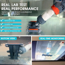 AQUAFYSH three-head cleaning system covers large areas and tight corners.