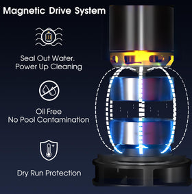 AQUAFYSH 120μm nylon filter handles larger debris for routine cleaning.