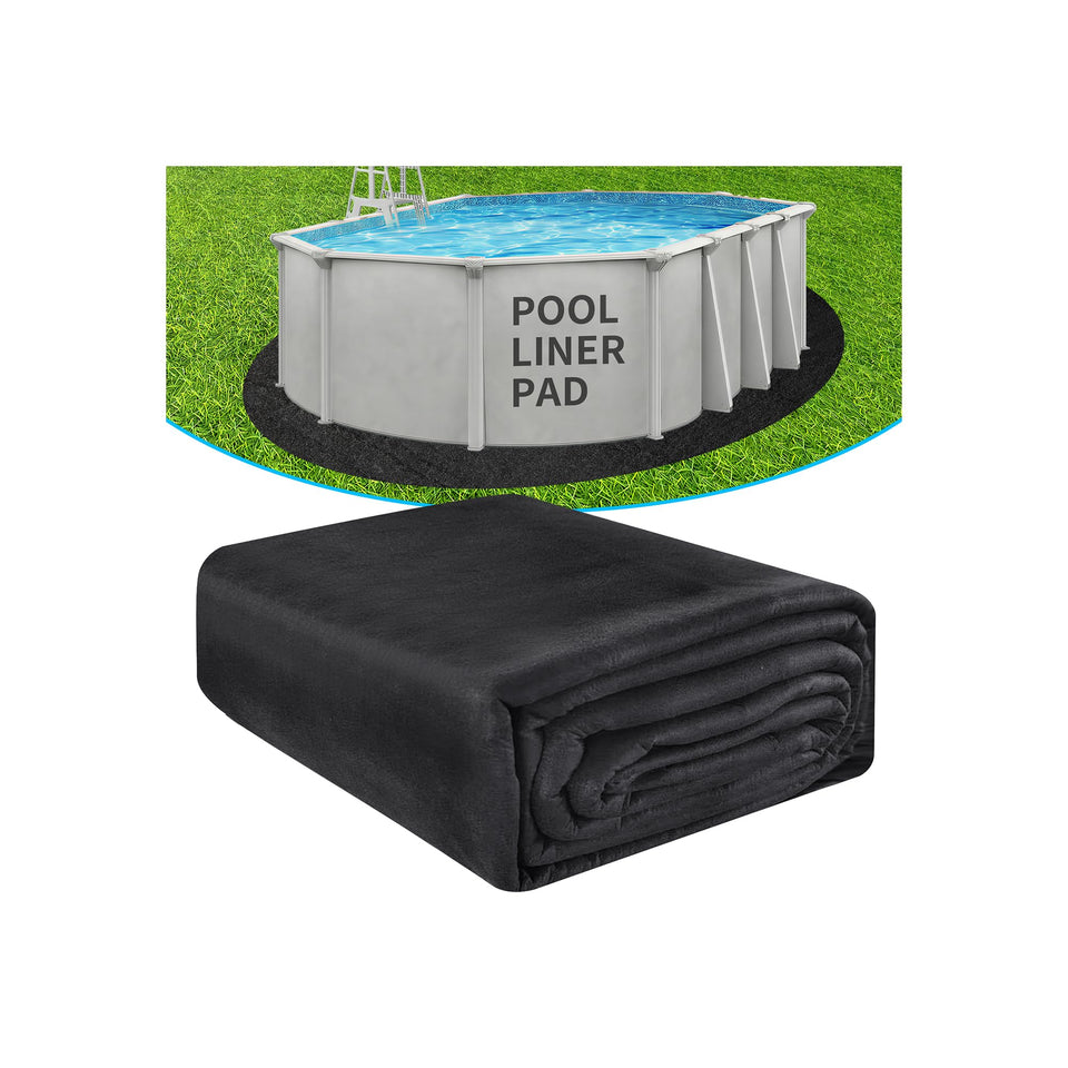 AquaJoyer oval pad top view protects pool liner from punctures.