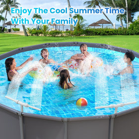 AquaJoyer backyard-use-case fountain boosts pool party atmosphere