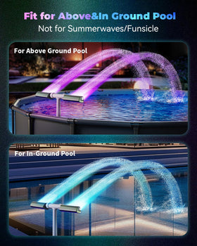 AquaJoyer pool fountain remote control lets you switch modes from deck.