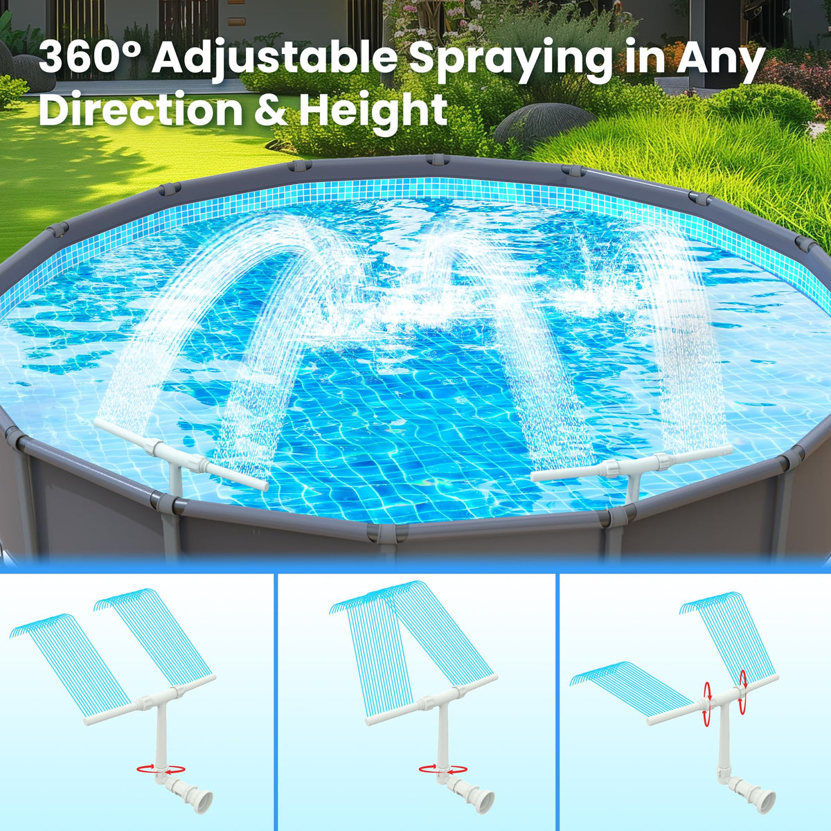 AquaJoyer universal compatibility allows easy connection to common pool fittings