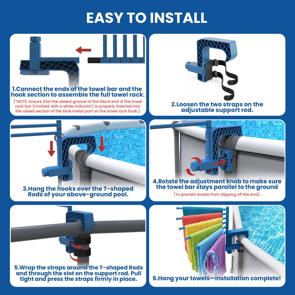 AquaJoyer quick-install clips enable tool-free setup on windy days.