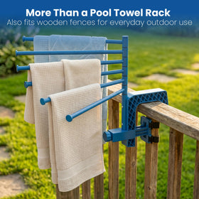 AquaJoyer tidy towel storage keeps pool area organized and ready for swimmers.