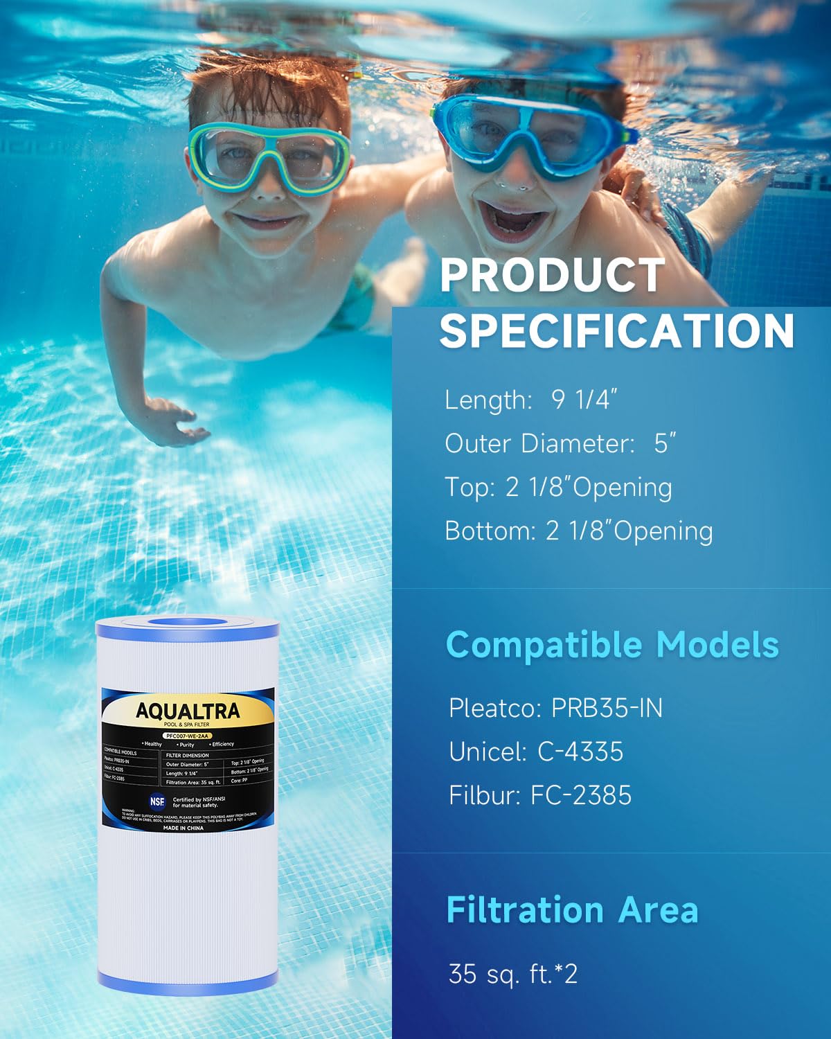 AQUALTRA PRB35-IN filter packaging for quick replacement