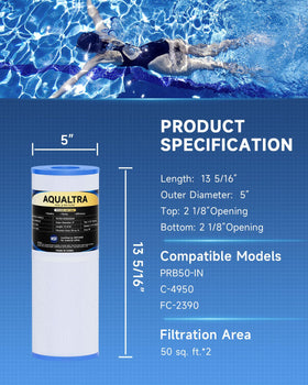 AQUALTRA PRB50-IN dirt-locking weave demonstrates advanced filtration