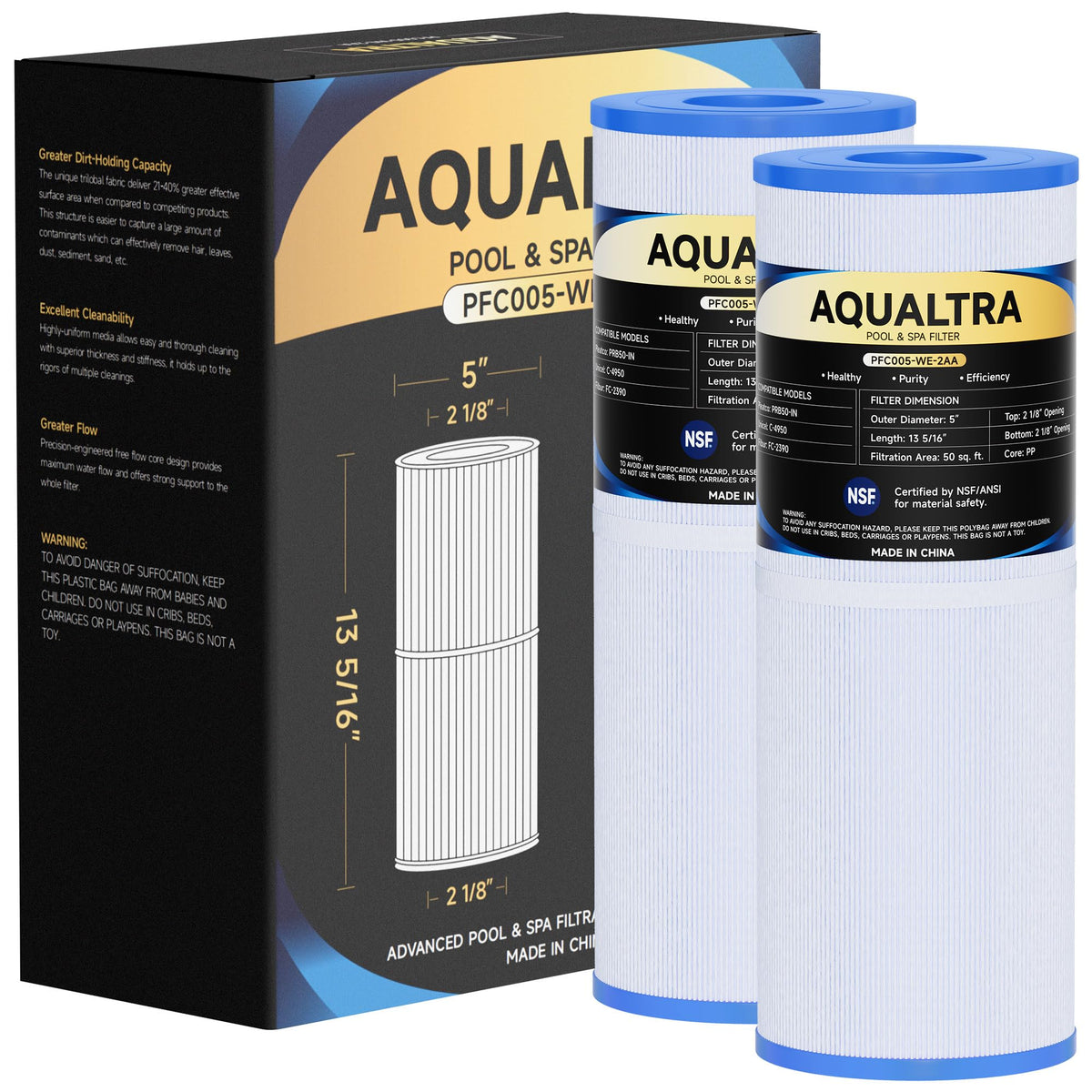 AQUALTRA PRB50-IN spa filter front view for enhanced filtration