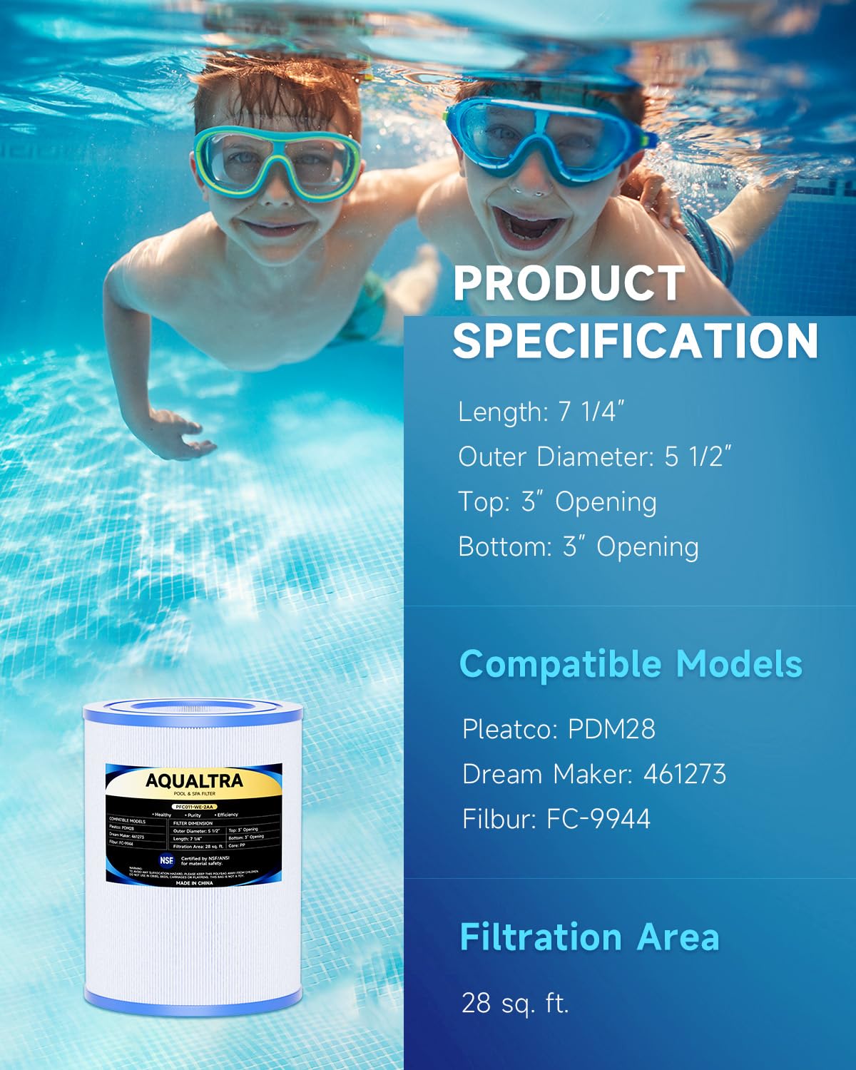 AQUALTRA washable reusable filter design saves replacement costs with rinsing