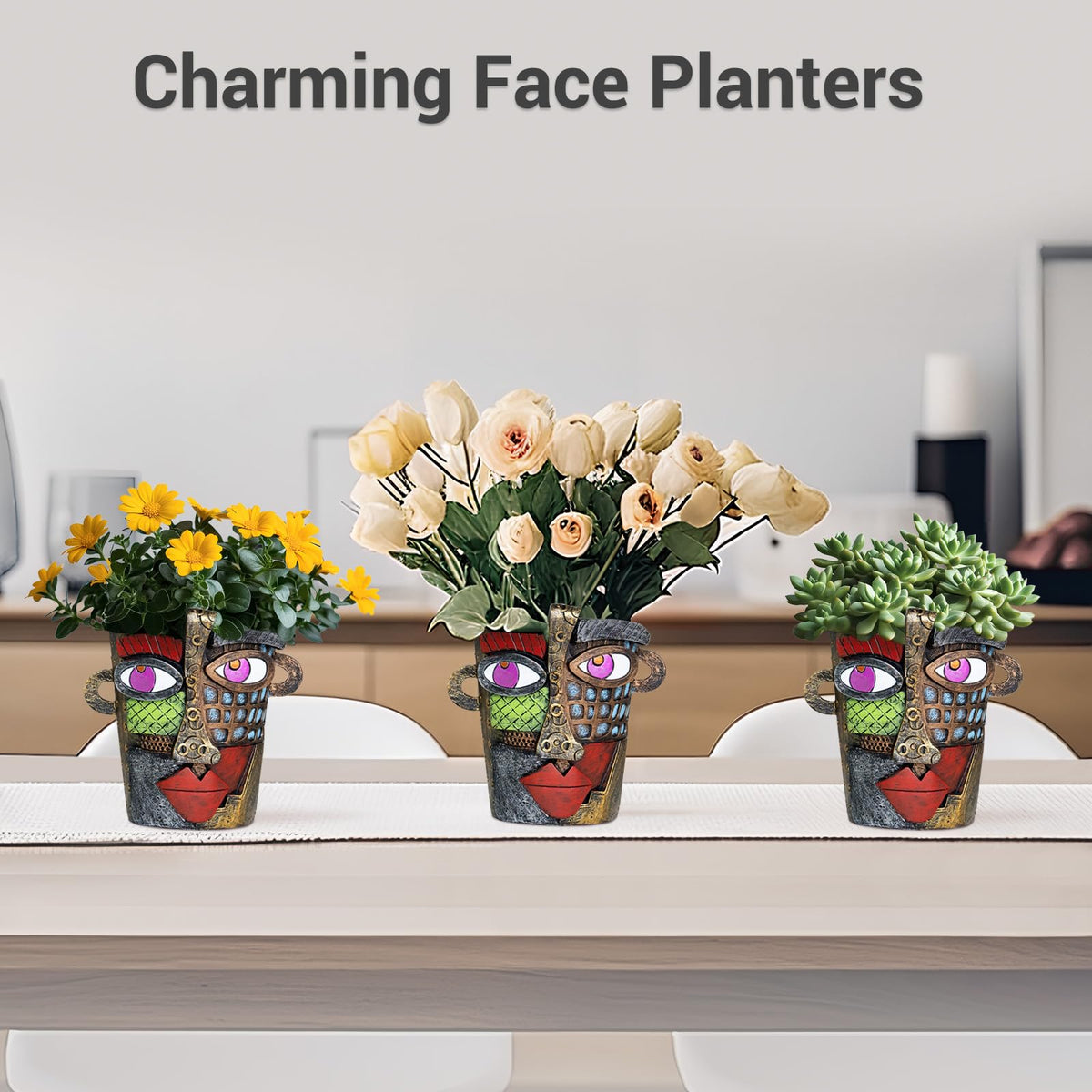 AquaLume compact face pot fits succulents and tiny blooms