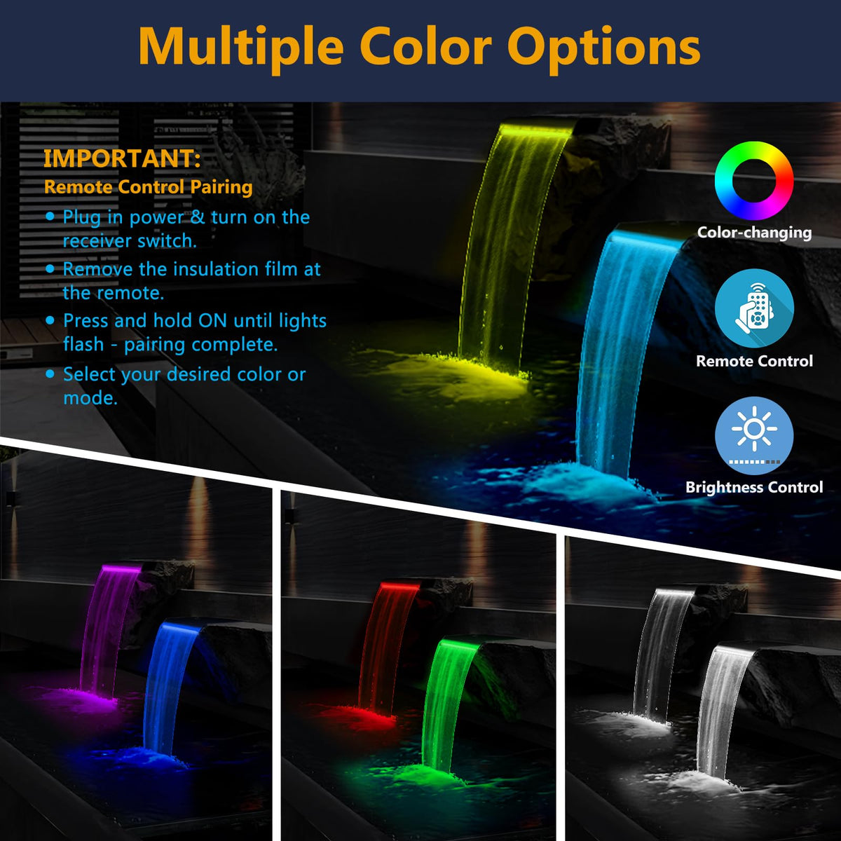 AquaMiracle 40W pump delivers steady flow up to 660 GPH.