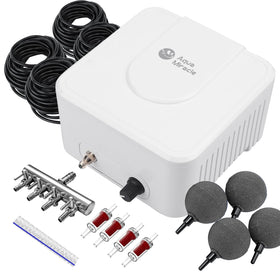 AquaMiracle aerator overview showing all-in-one koi pond kit for easy setup
