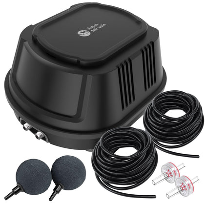 AquaMiracle all-in-one aerator kit pump enhances pond oxygenation and circulation.