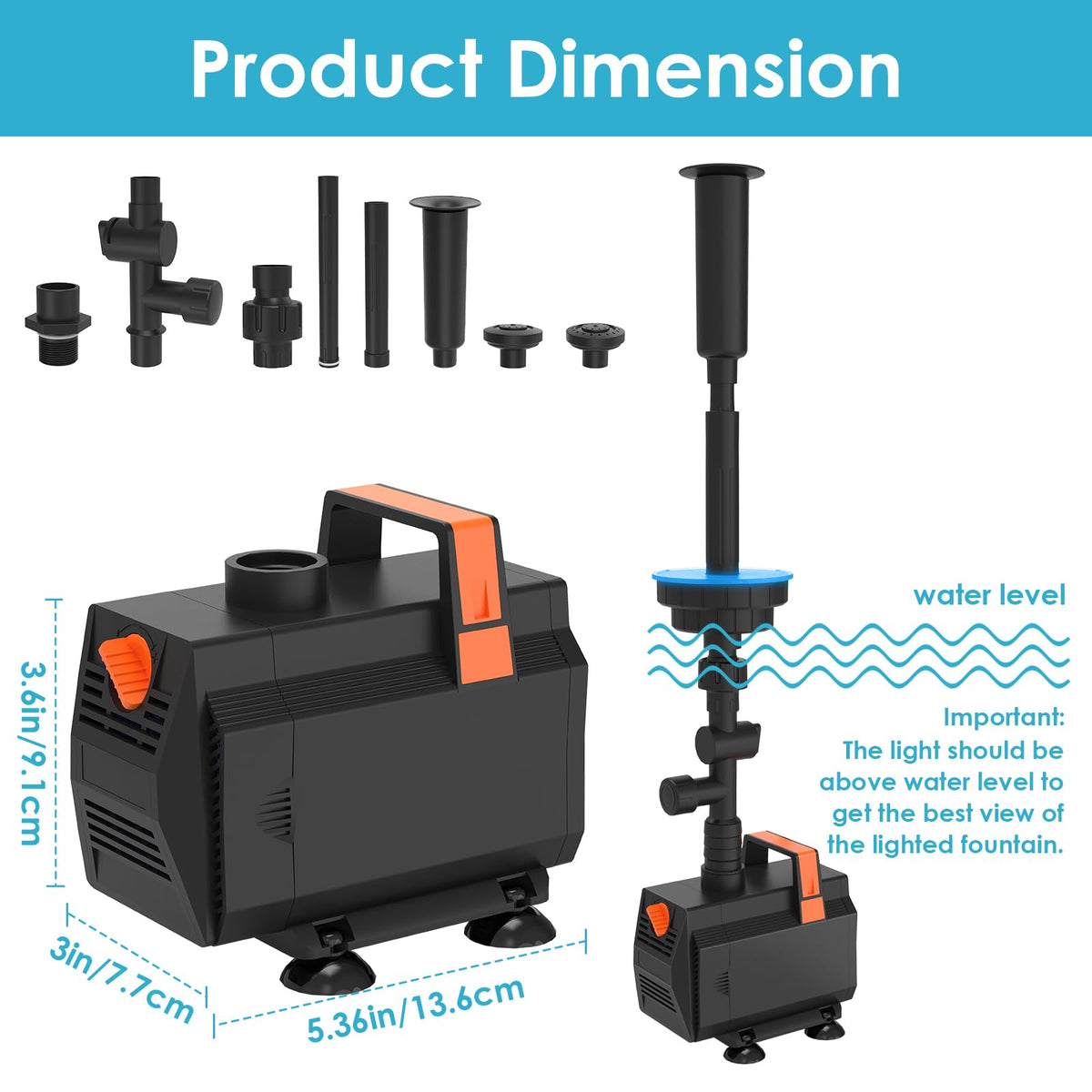 All-in-one AquaMiracle kit includes pump, LEDs, heads and connectors