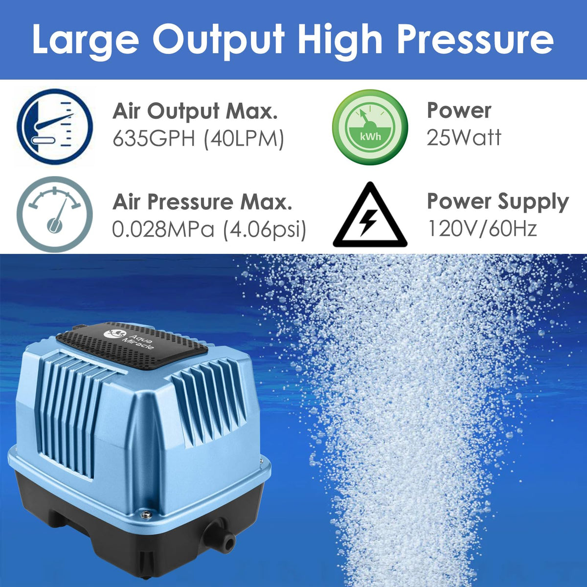 AquaMiracle AP-40 diffuser with eight outlets included for versatile aeration setup.