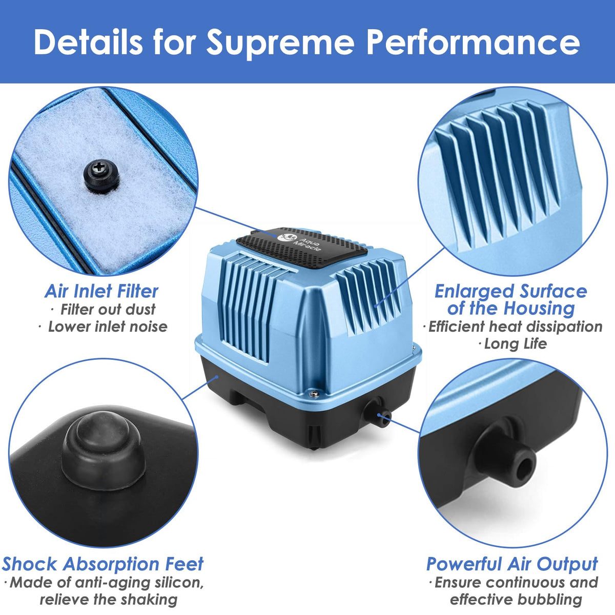 AquaMiracle AP-40 heat-dissipation housing demonstrating effective cooling design.