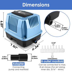 Aquamiracle AP-60 diffuser with eight outlets for versatile aeration