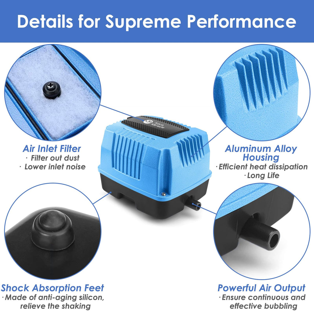 AquaMiracle AP-80 aluminum housing for efficient heat dissipation.