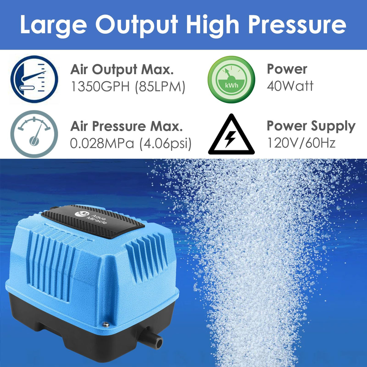 AquaMiracle AP-80 side profile shows compact, low-heat design.