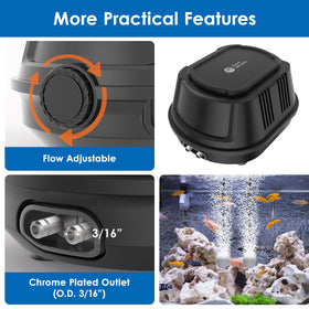 AquaMiracle check valves prevent backflow in the air line.