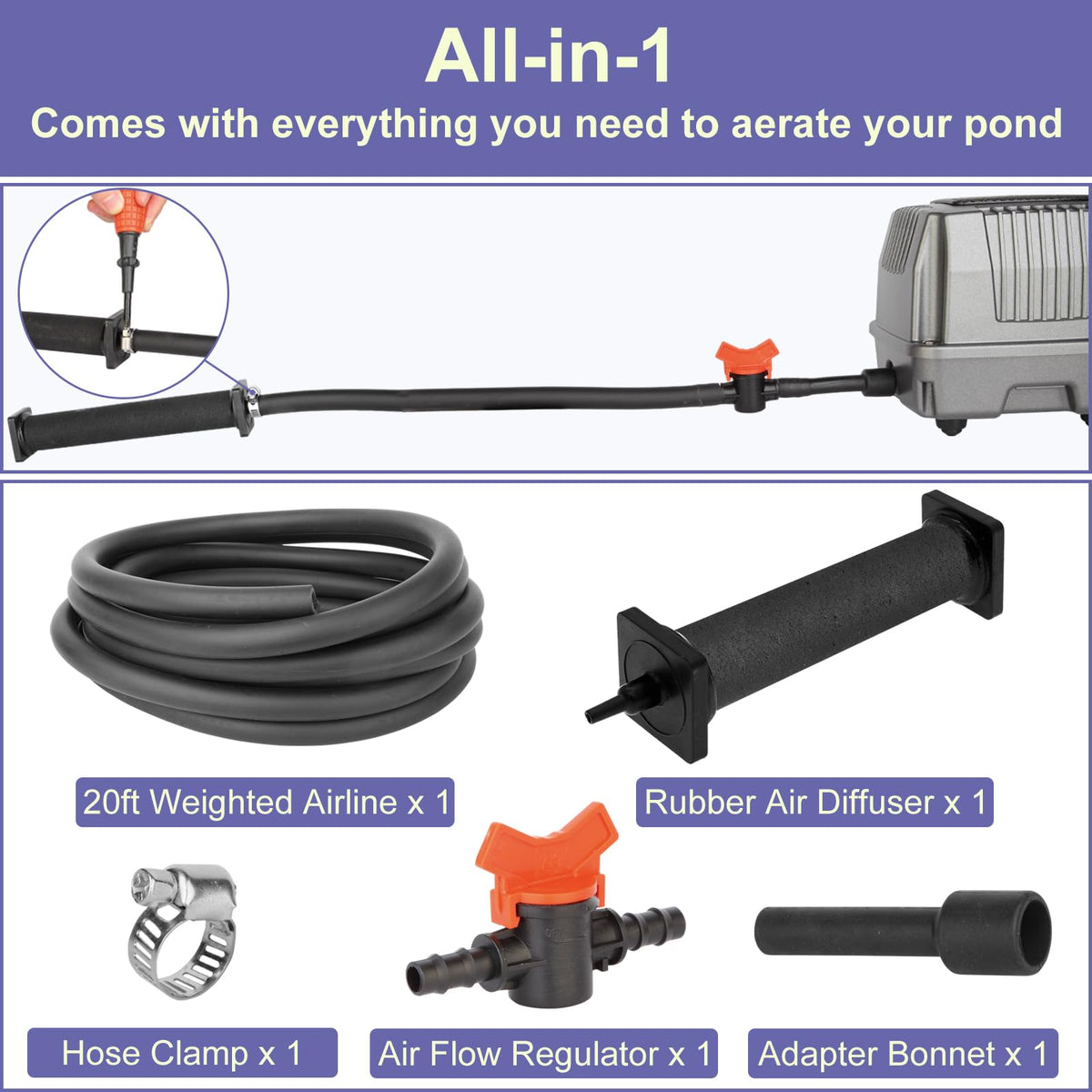 Aquamiracle EPDM air diffuser closeup highlighting durable diffusion