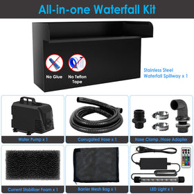 AquaMiracle mesh bag pre-filter helps prevent clogs and maintain flow.