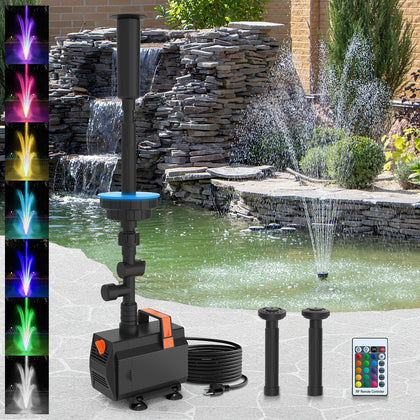 AquaMiracle pond fountain pump enhancing water circulation in a pond