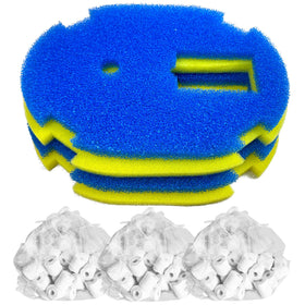 AquaMiracle coarse sponge for pond filter captures large debris.
