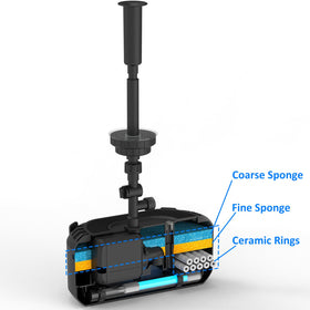 AquaMiracle fine sponge for pond filter captures fine debris.