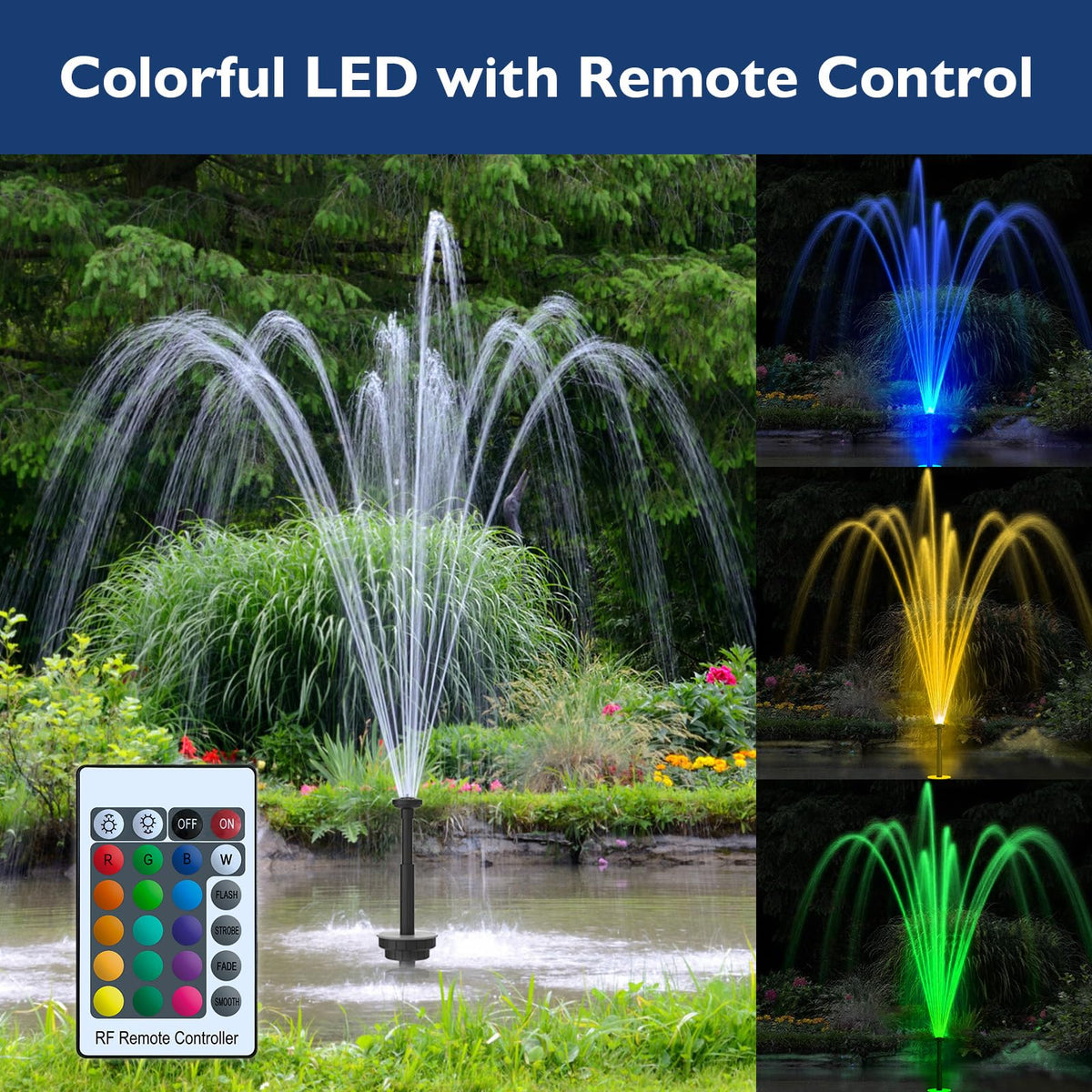 AquaMiracle three spray heads with bell volcano and daisy patterns