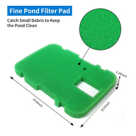 AQUANEAT pond filter sponge with 15 by 10 by 1.19 inches dimensions.