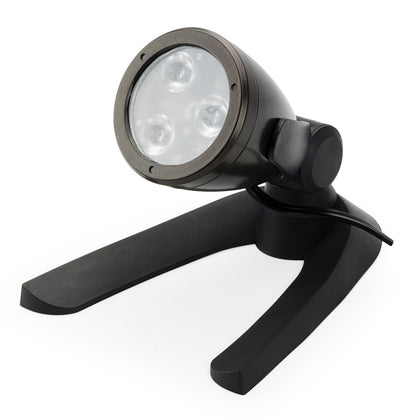 Aquascape 3-Watt underwater spotlight provides warm white light for ponds.