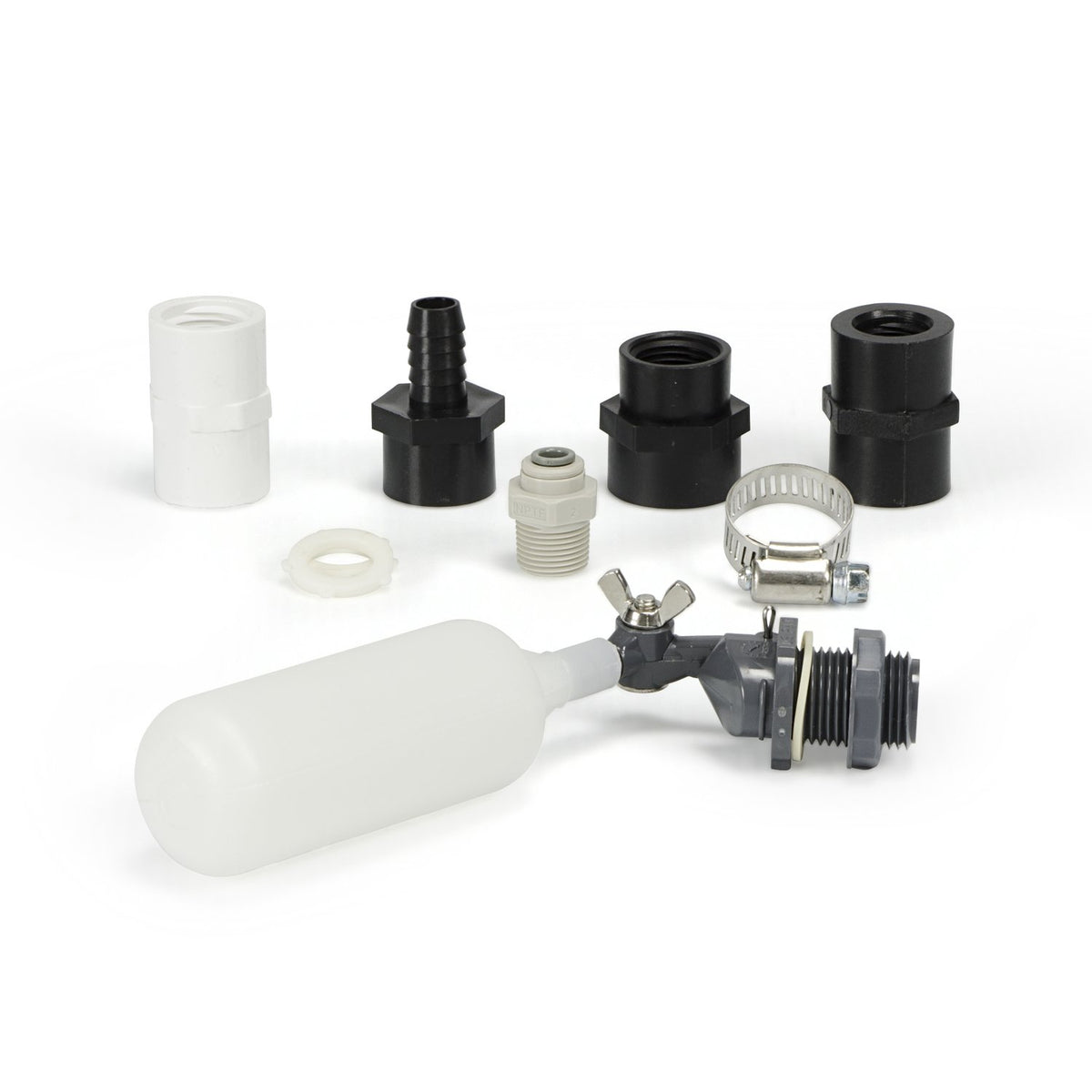 Aquascape 88006 compact water fill valve installed in a pond setup for steady water levels