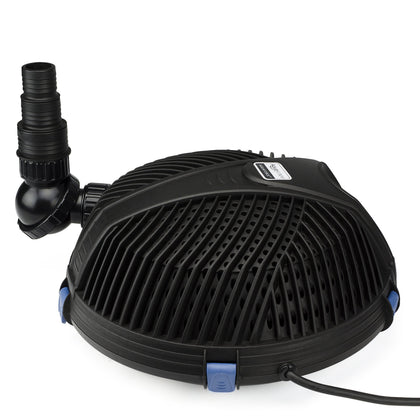 Aquascape AquaForce 1000 GPH pump maintains steady pond water flow.