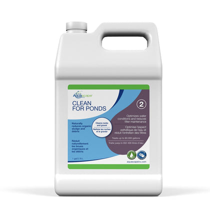 Aquascape Clean Pond Treatment pump-top bottle in use for clearer water.