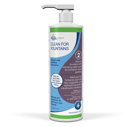 Aquascape Clean Water for Fountains with pump-top bottle for easier dosing and clearer water.