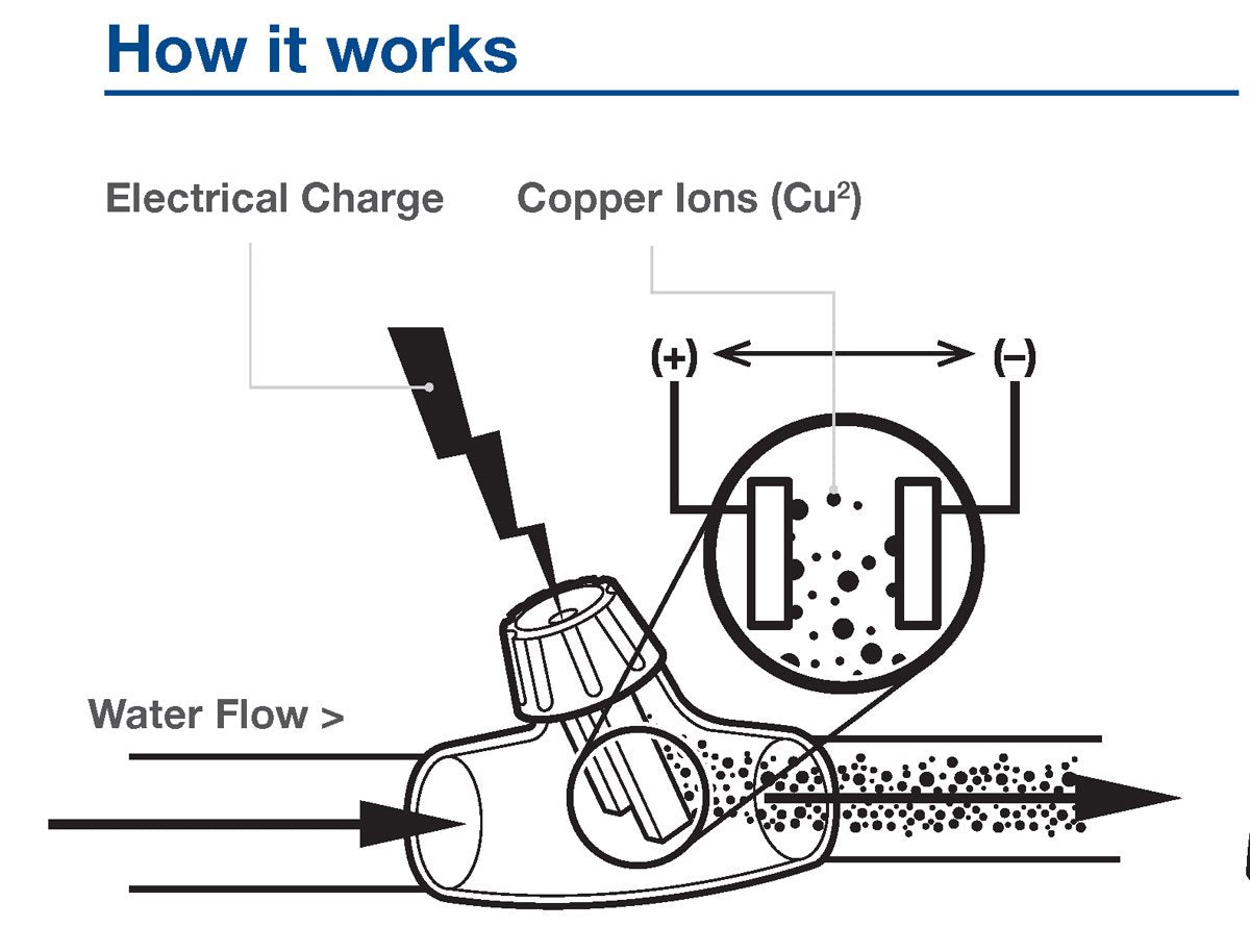 Flow chamber installation showing placement for optimal ionization