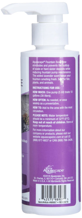 Aquascape Fountain Scale Free applied to fountain surface reduces deposits