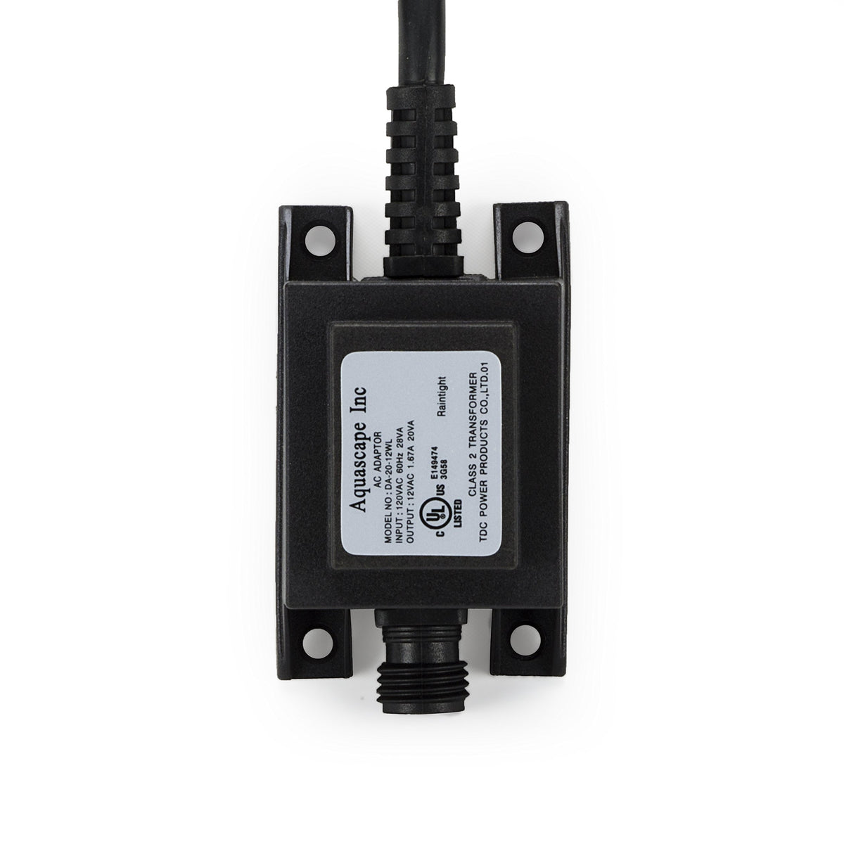 Aquascape LED Transformer 20W 12V top view showing compact power unit.