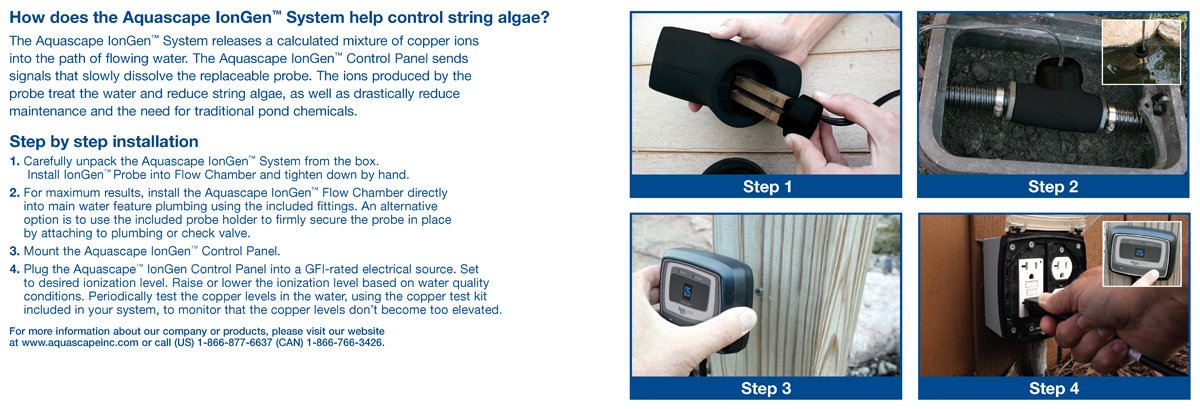 Clear pond water appearance with IonGen system enhancing beauty and clarity