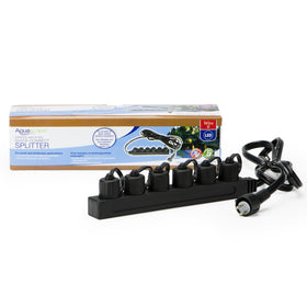 Aquascape quick-connect installation showing secure, watertight connections for pond lights.