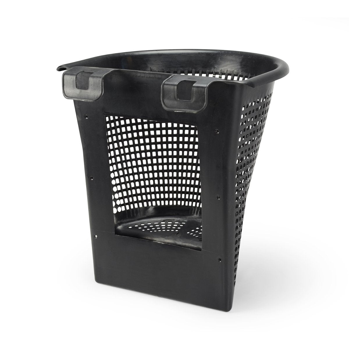 Aquascape Signature Series debris basket keeps leaves out of the pond pump for clearer water.